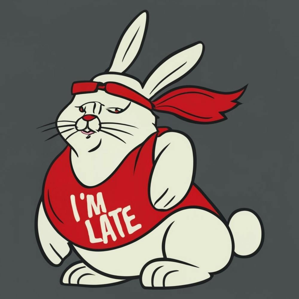  A White Bunny With A Red T Shi