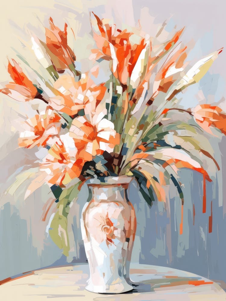 Bird Of Paradise Flower Still Life Painting 3 Dreamy