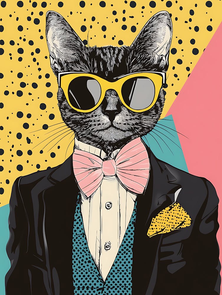 Super Cool Cat Illustration Pop 21