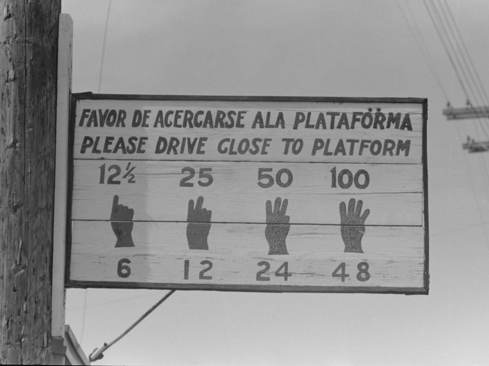 Sign In Front Of Icehouse, Crystal City, Texas By Russell Lee