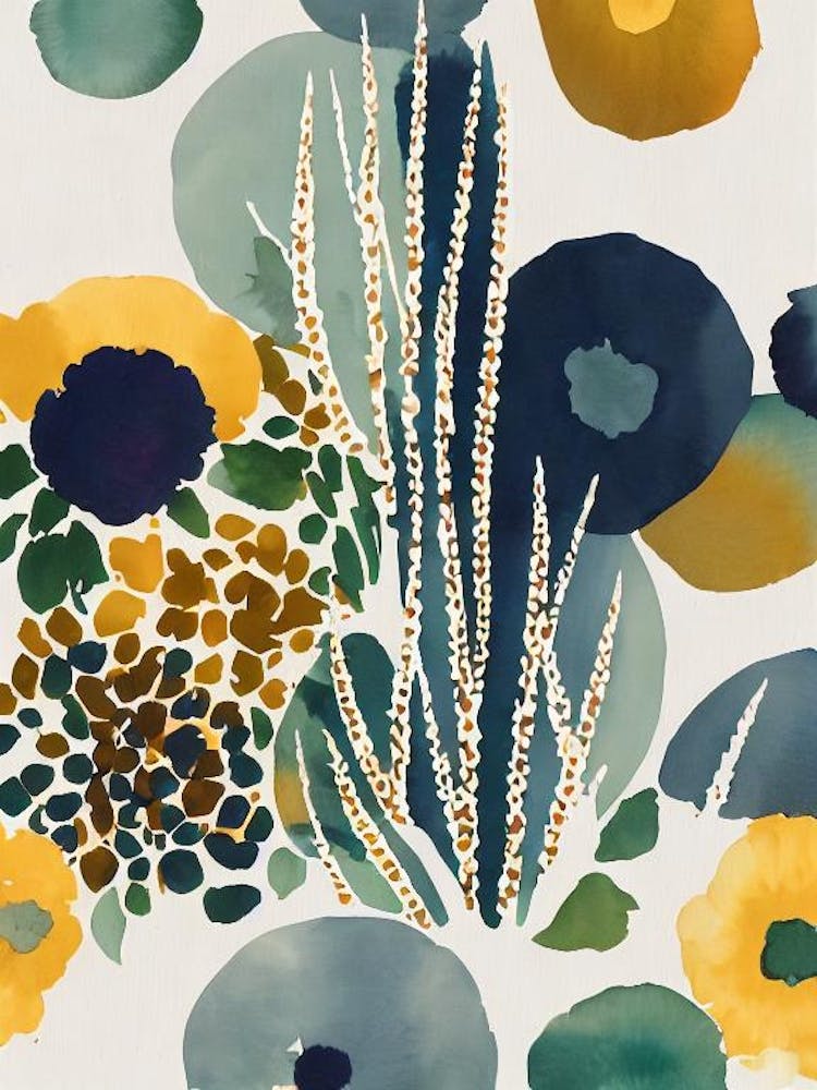 Acropora Pulchra 2 Vintage Graphic Watercolour