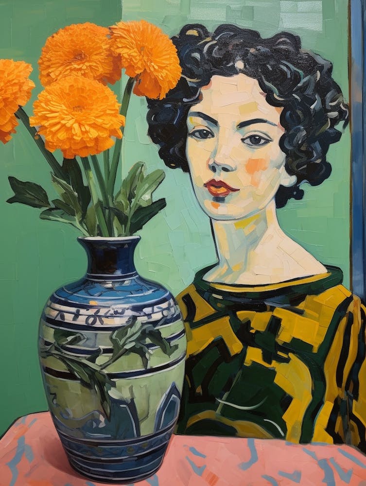 Woman With A Marigold