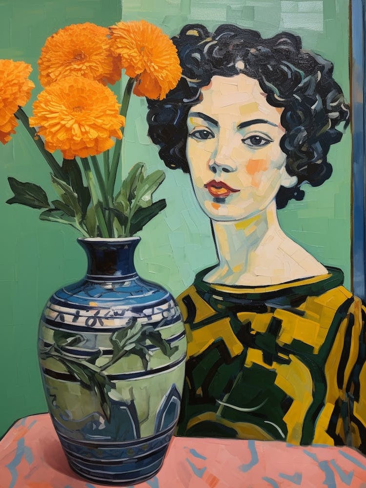 Woman With A Marigold
