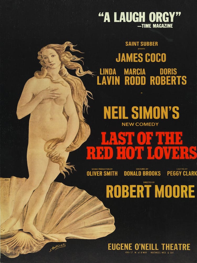 Last Of The Red Hot Lovers Theatre Poster 1969