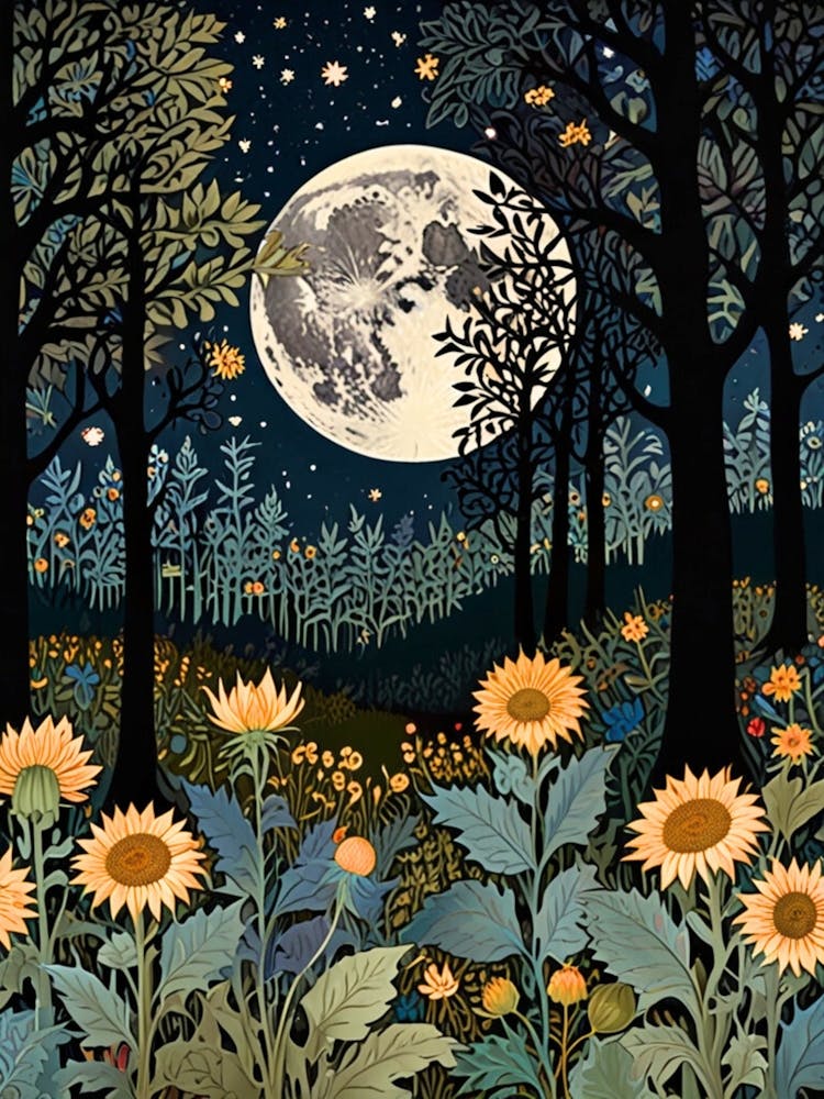 William Morris Moonlight In The Forest 206