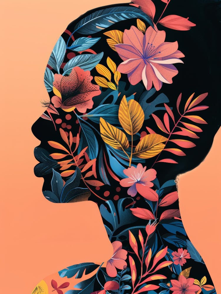 Portrait Of A Woman With Flowers 19