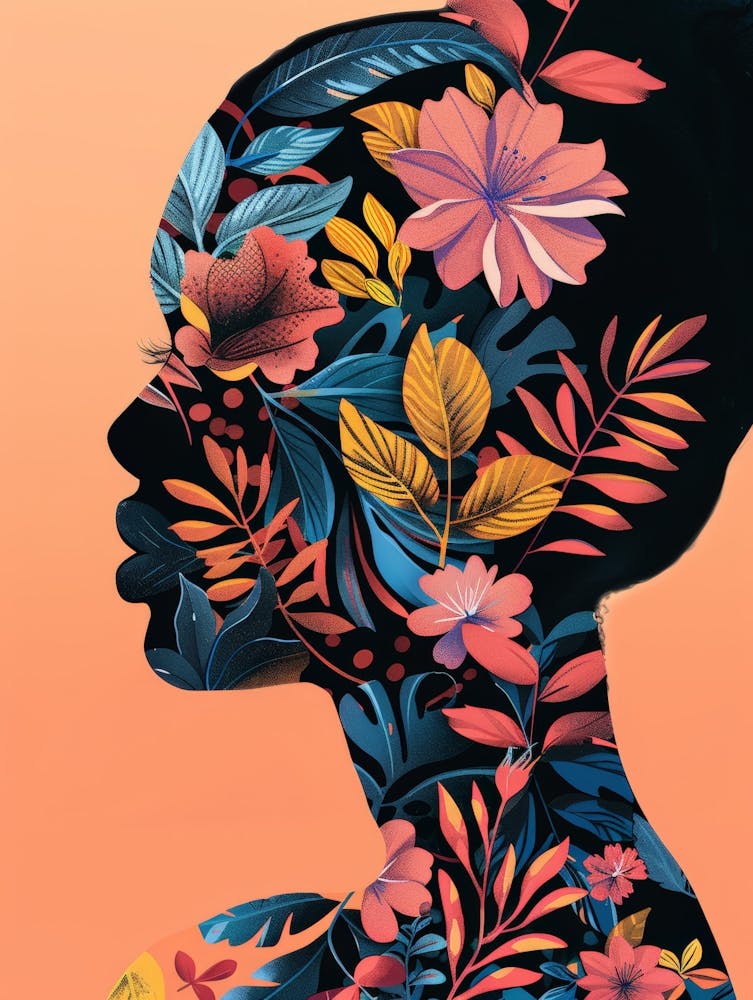 Portrait Of A Woman With Flowers 19