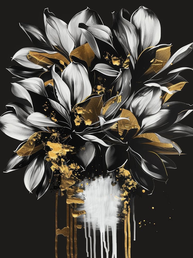 Gold And Black Flowers 2