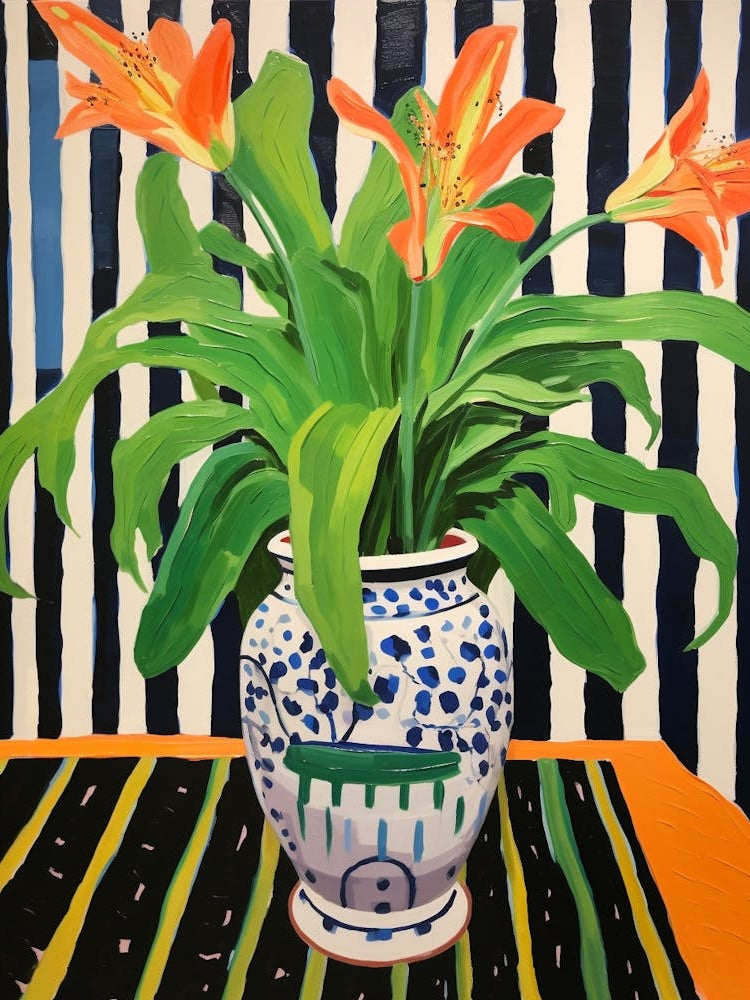 Flowers In A Vase Still Life Painting Lily 2