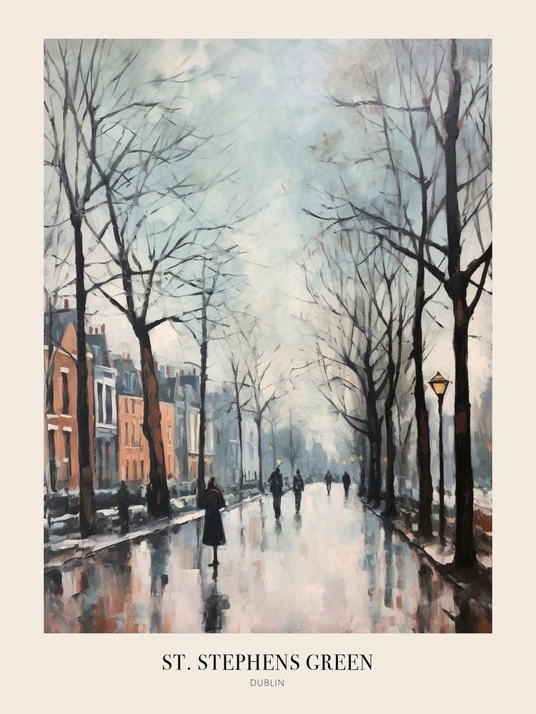 Winter City Park Poster St Stephens Green Dublin 1