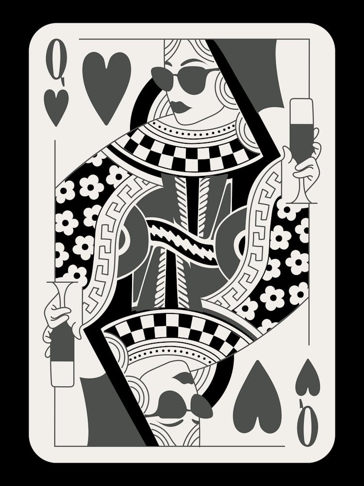 Queen of Hearts Drinking Poster
