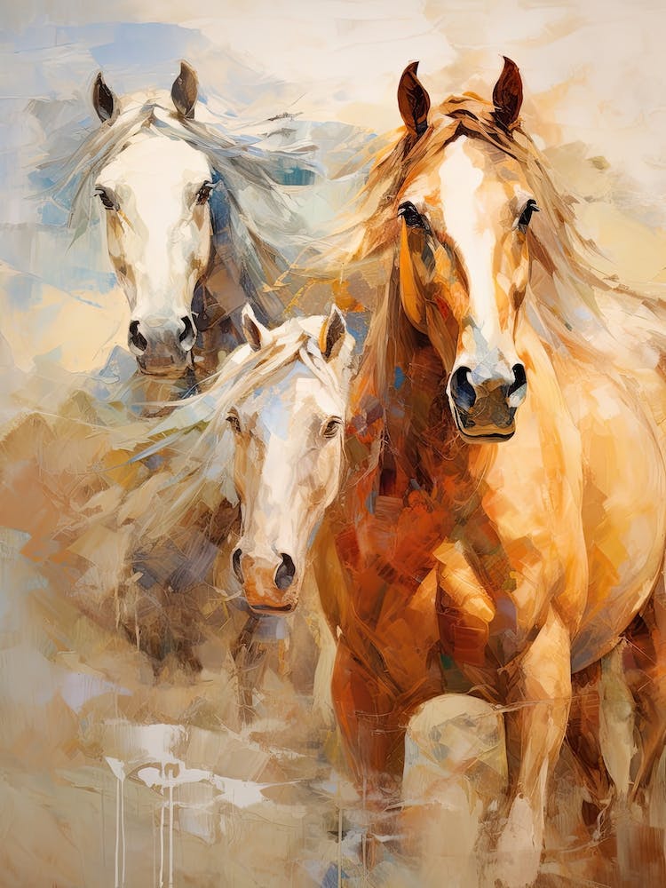 Horses Painting In Montana, Usa 4