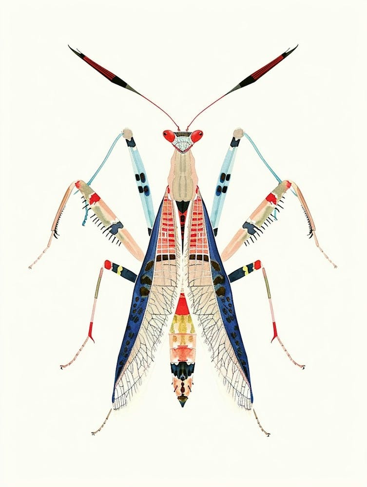 Colourful Insect Illustration Praying Mantis 5