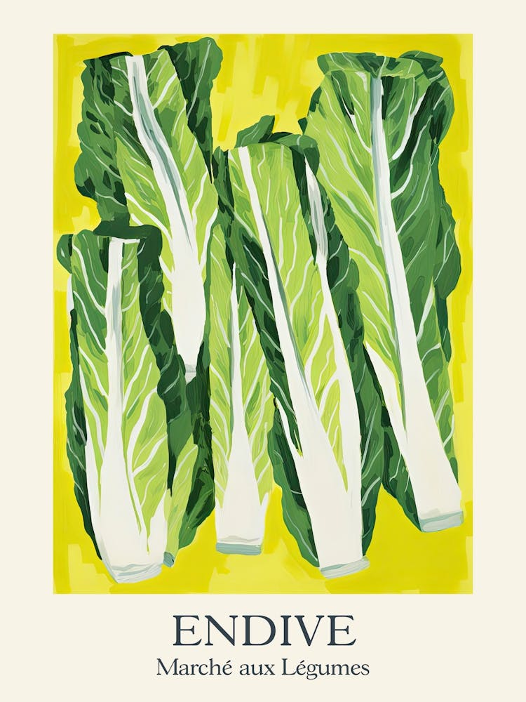 Marché aux légumes Endive - Illustration d'été 2