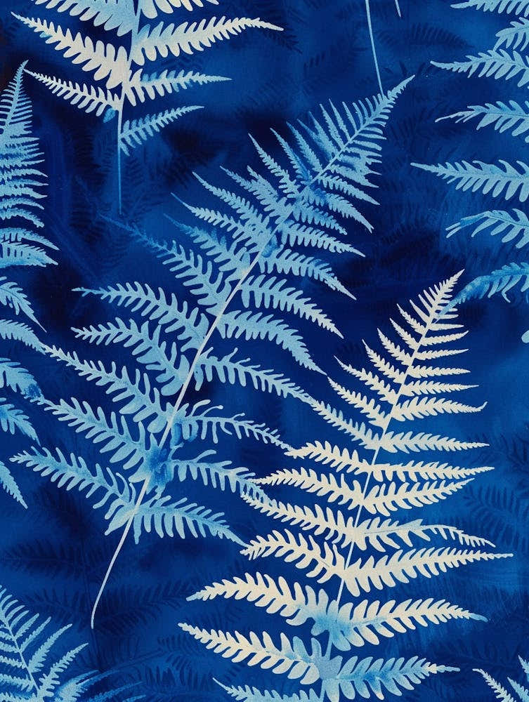 Pattern Poster Blue Star Fern 2