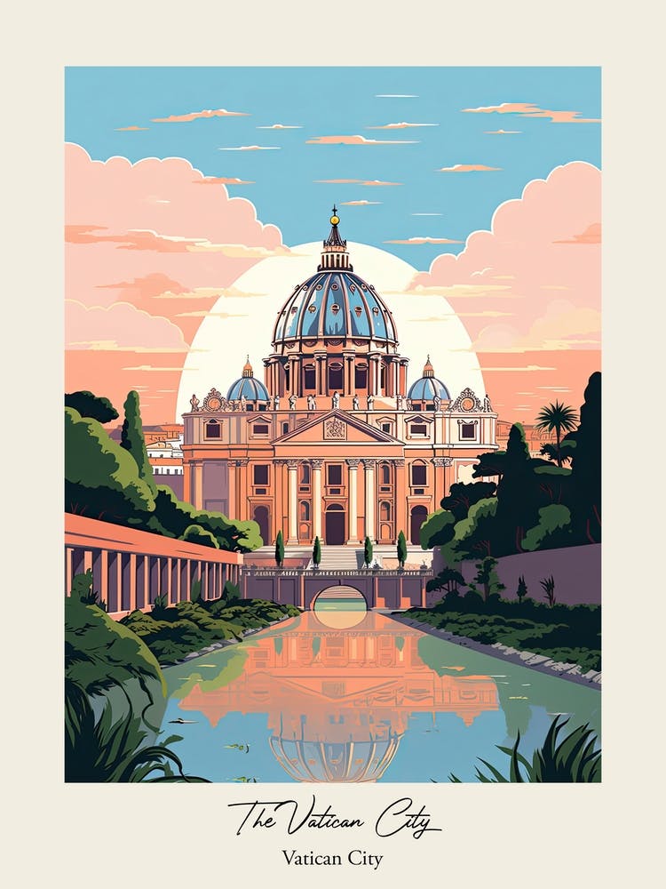 The Vatican City   Vatican City   Cute Botanical Illustration Travel 0 Poster