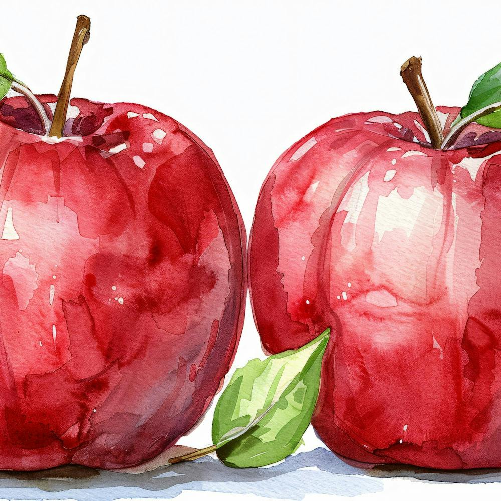 Red Apples Watercolor Painting