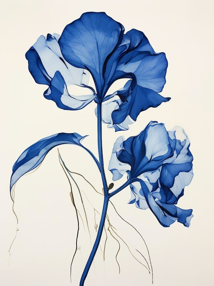 Blue Botanical Gloriosa Lily 3