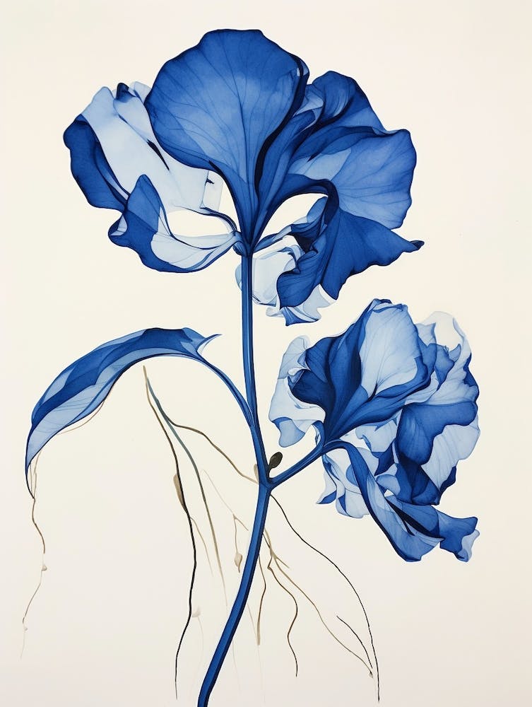 Blue Botanical Gloriosa Lily 3