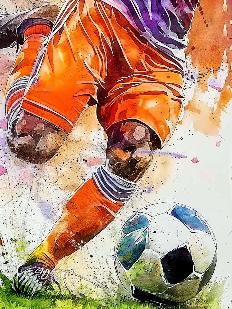 Fußballspieler Aquarellkunst (3)