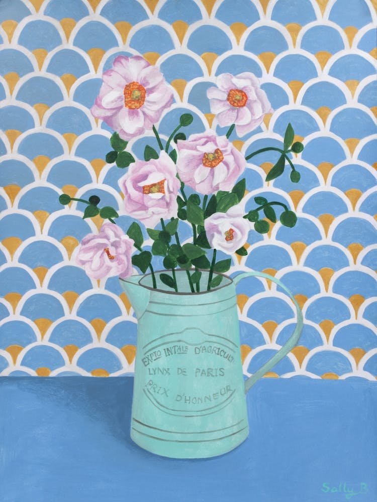 Flowers In Green Jug