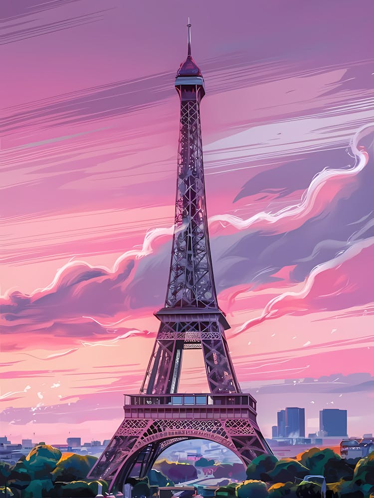 Eiffel Tower At Sunset