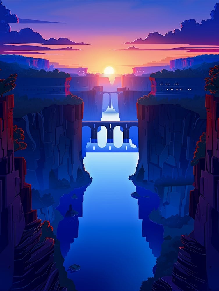 Sunset Over The River 8