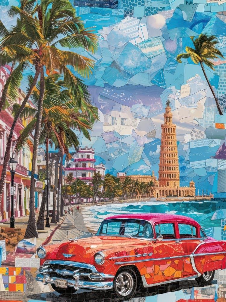 Cuba   Retro Collage Style 3