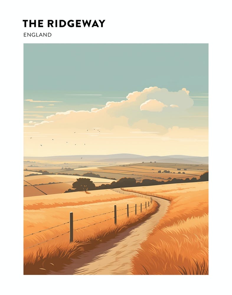 The Ridgeway England 3 Hiking Trail Landscape Poster