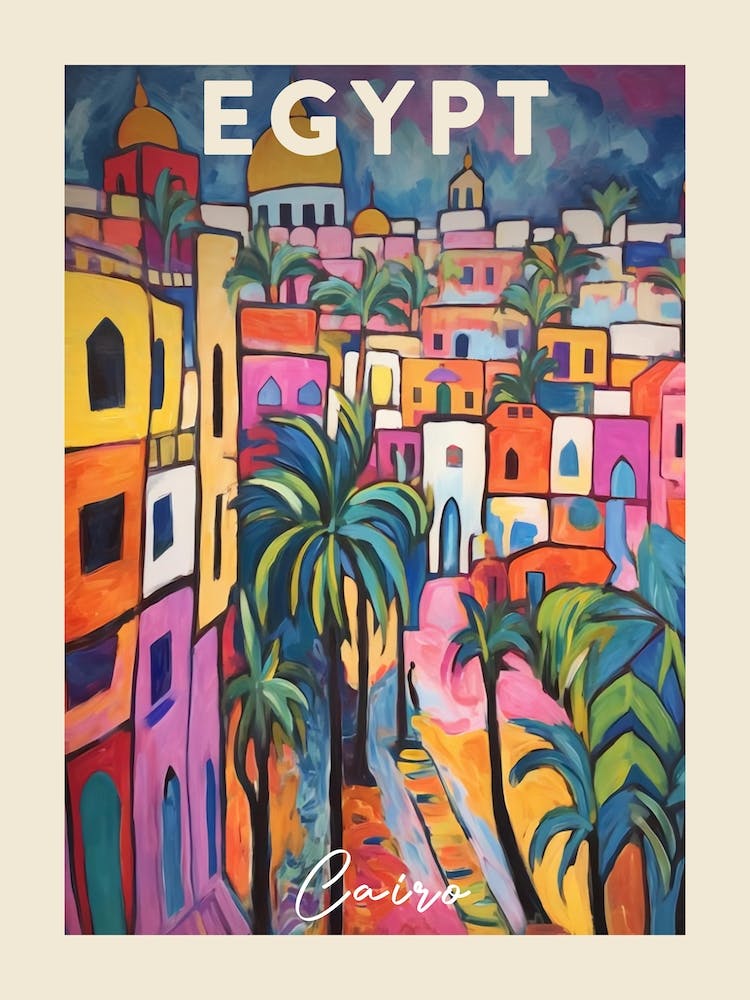 Cairo Egypt 2 Fauvist Painting  Travel Poster