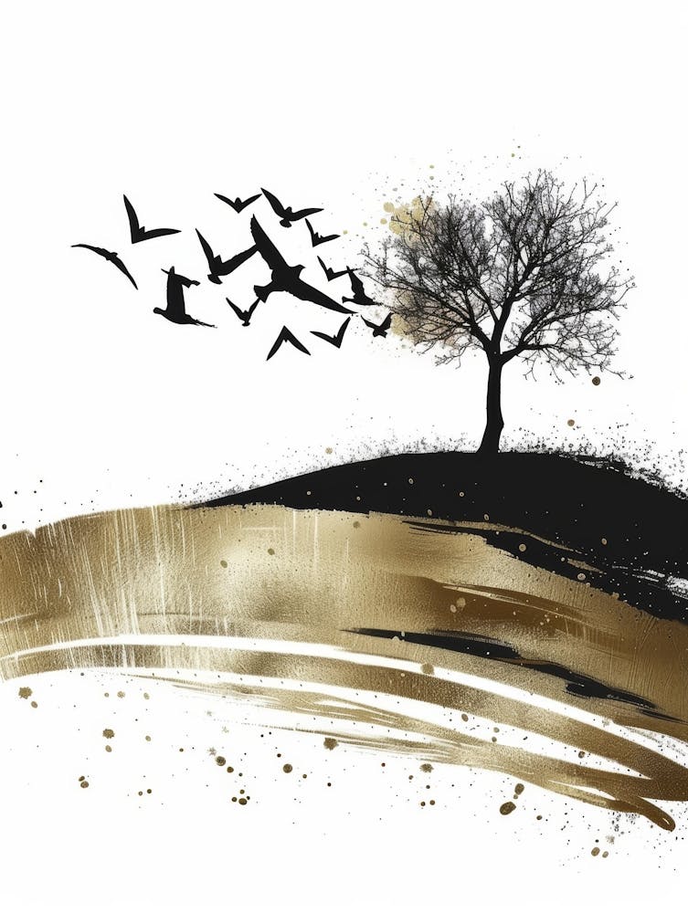 Baum und Vögel
