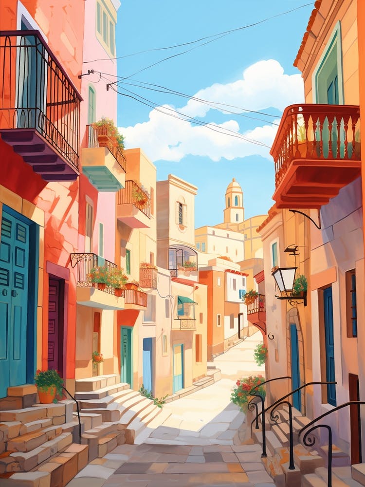 Valletta Malta 2 Illustration