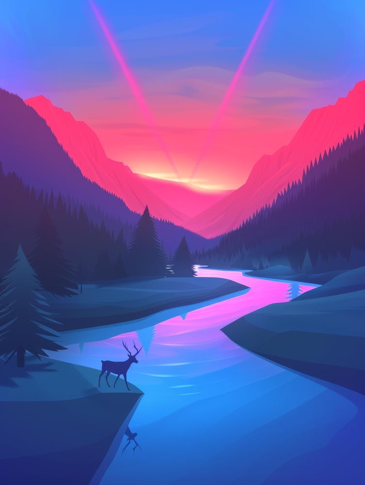Sunset By The River