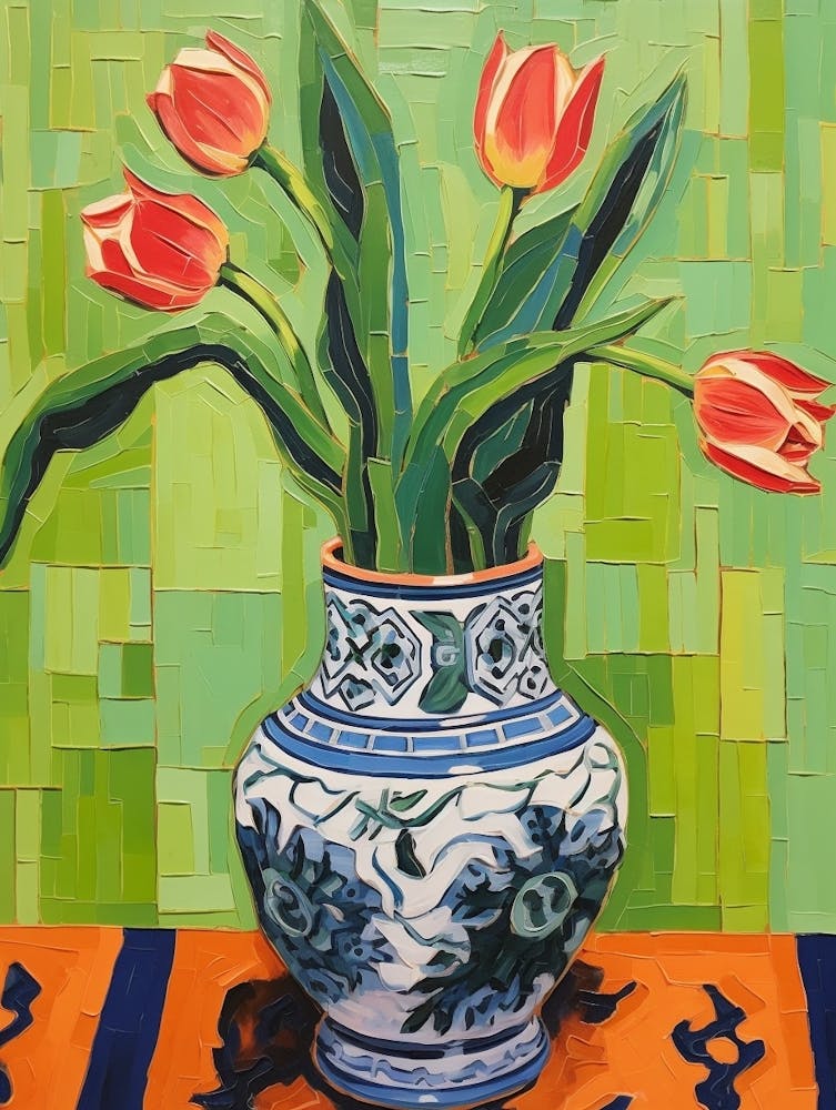 Flowers In A Vase Still Life Painting Tulips 17
