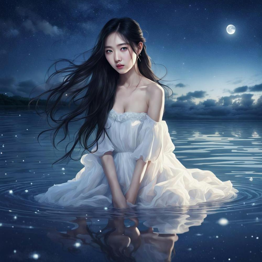 Asian Girl In Water