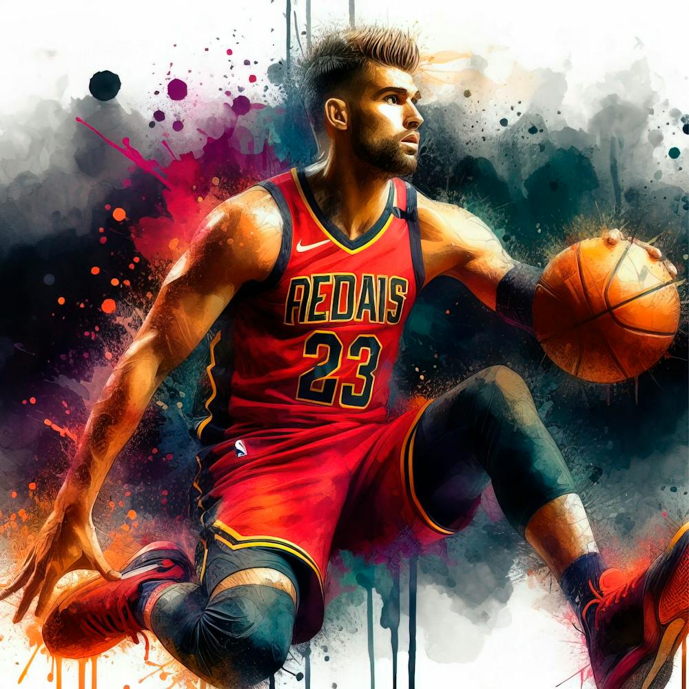 Watercolor basketball player - NBA