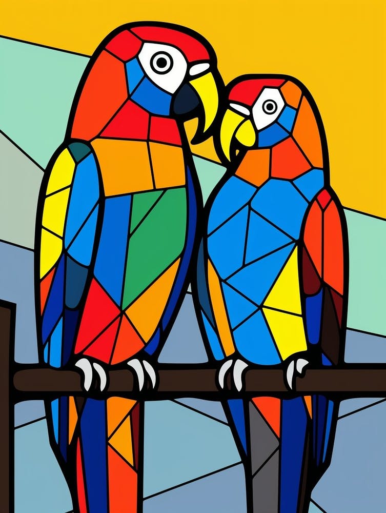 Parrots Abstract Pop Art 4