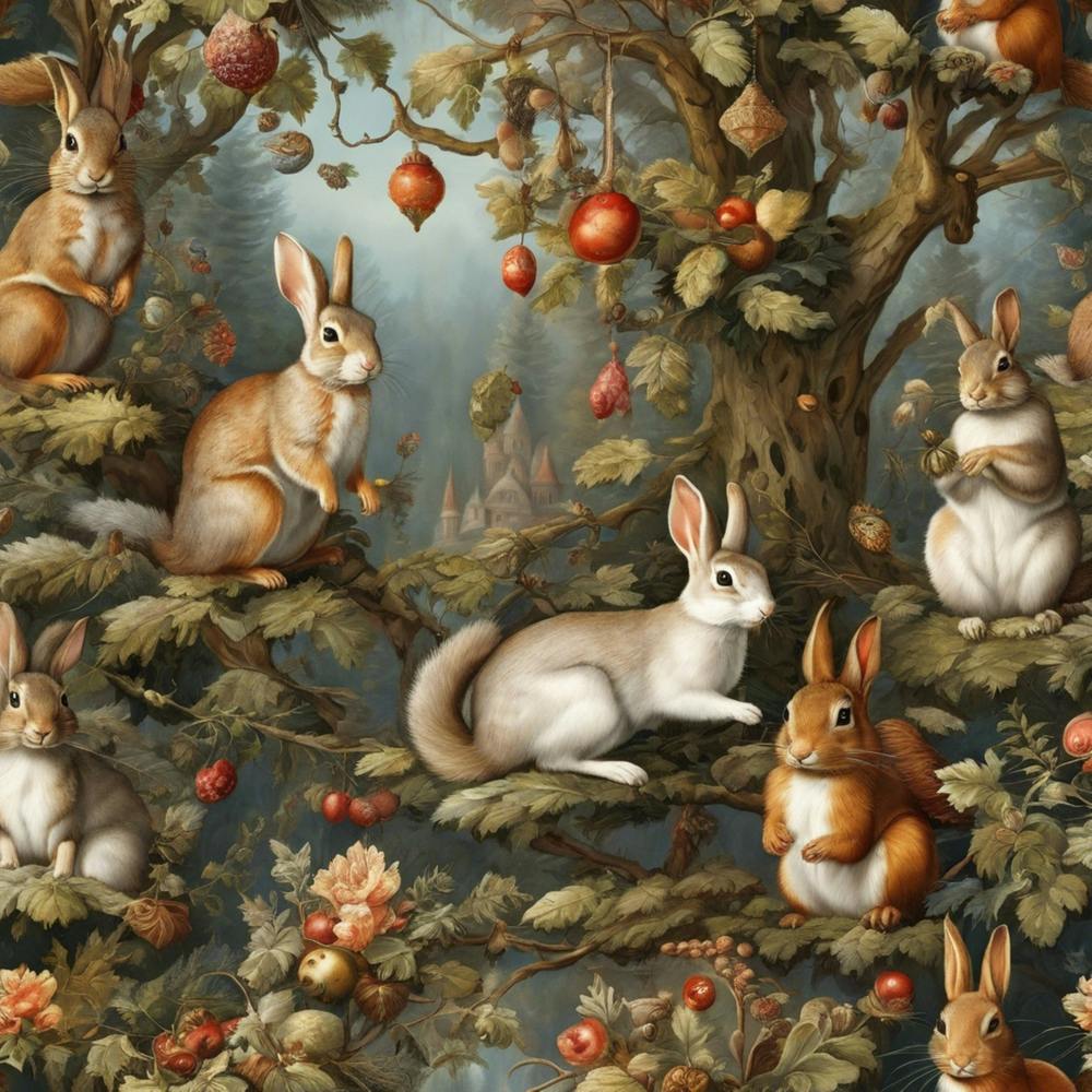 Rabbits In The Forest