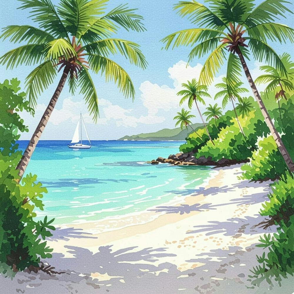 Beach With Palm Trees