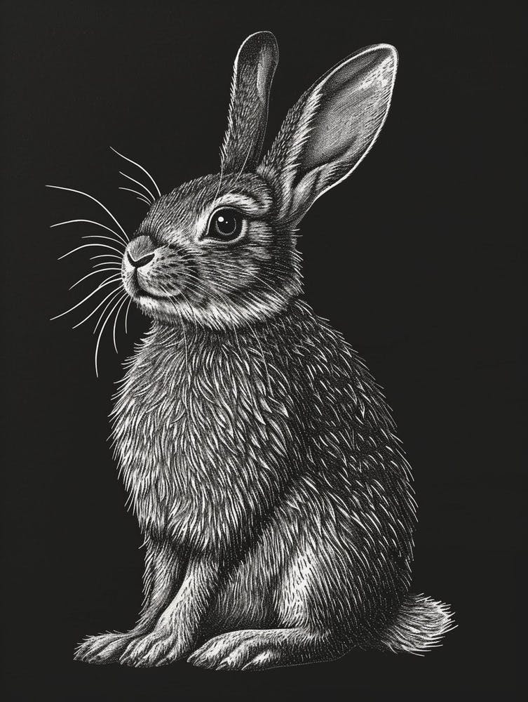 Britannia Petite Blockprint Rabbit Illustration 3