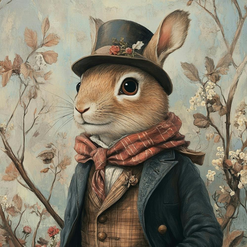 Rabbit In Top Hat Art 1