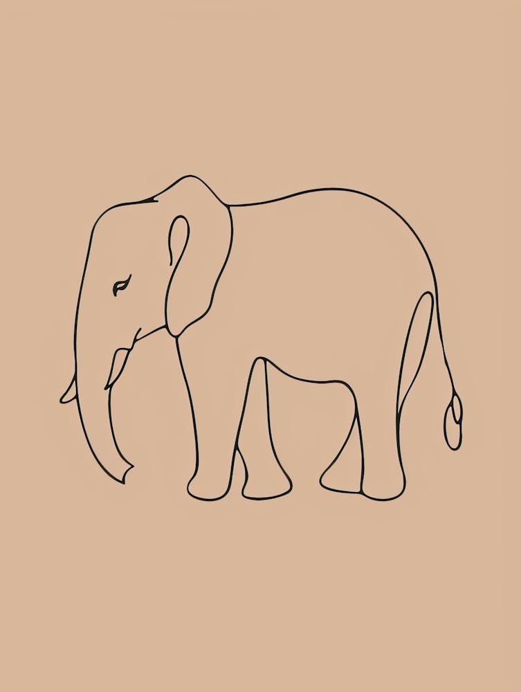 Elephant - Boho, Line Art 14