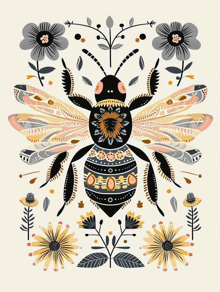 Colourful Insect Illustration Bee 9