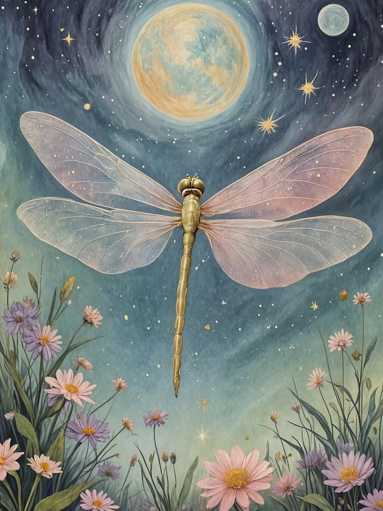 Libelle im Mondlicht