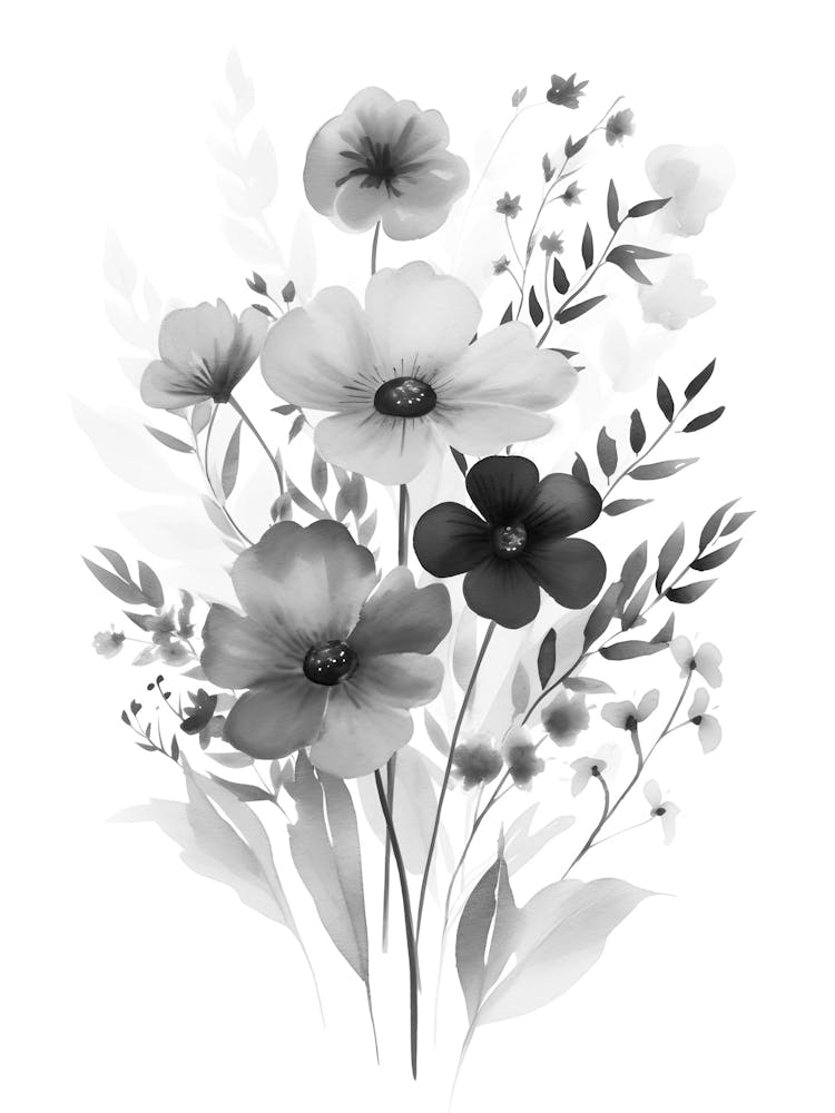 Schwarz-Weiße Blumen 55