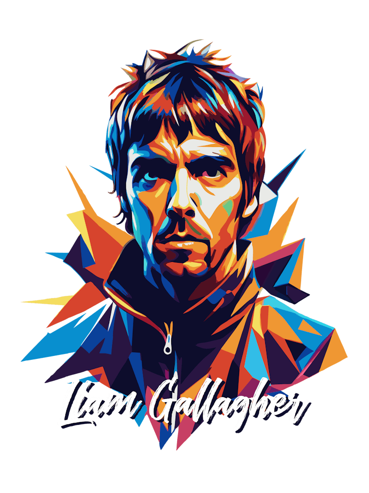 Oasis Liam Gallagher 03 Portrait Music Icon Style WPAP Pop Art