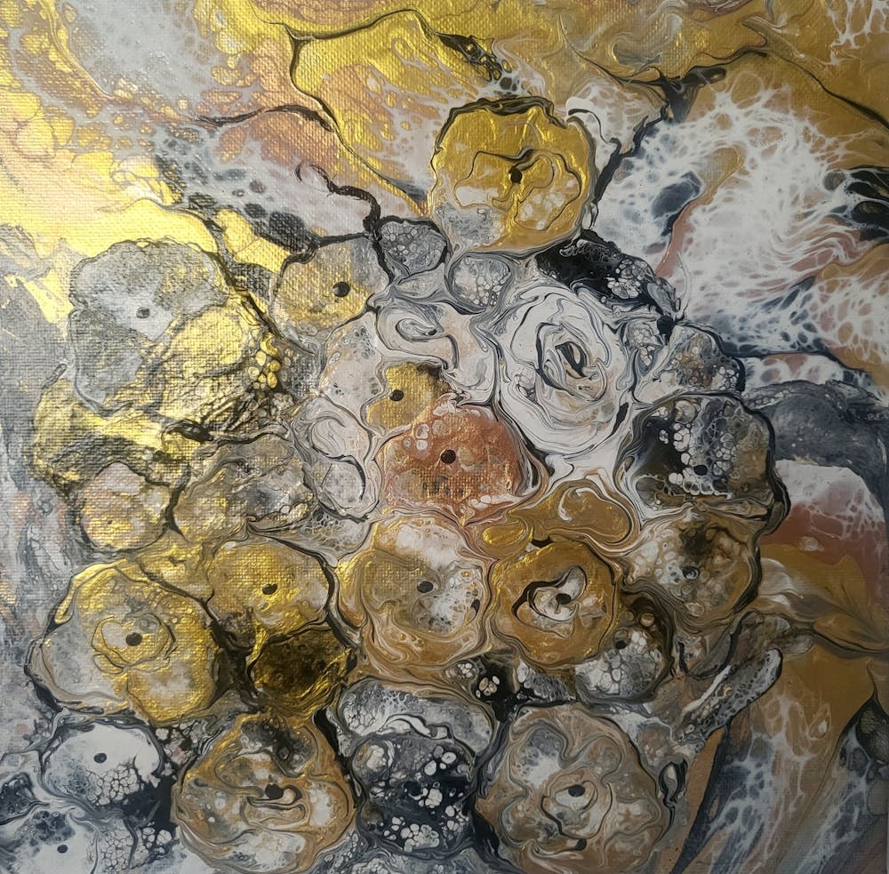Gold And Black Abstract Painting