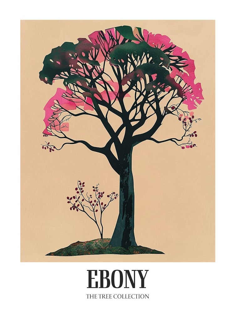 Ebony Tree Colourful Illustration 4 Poster