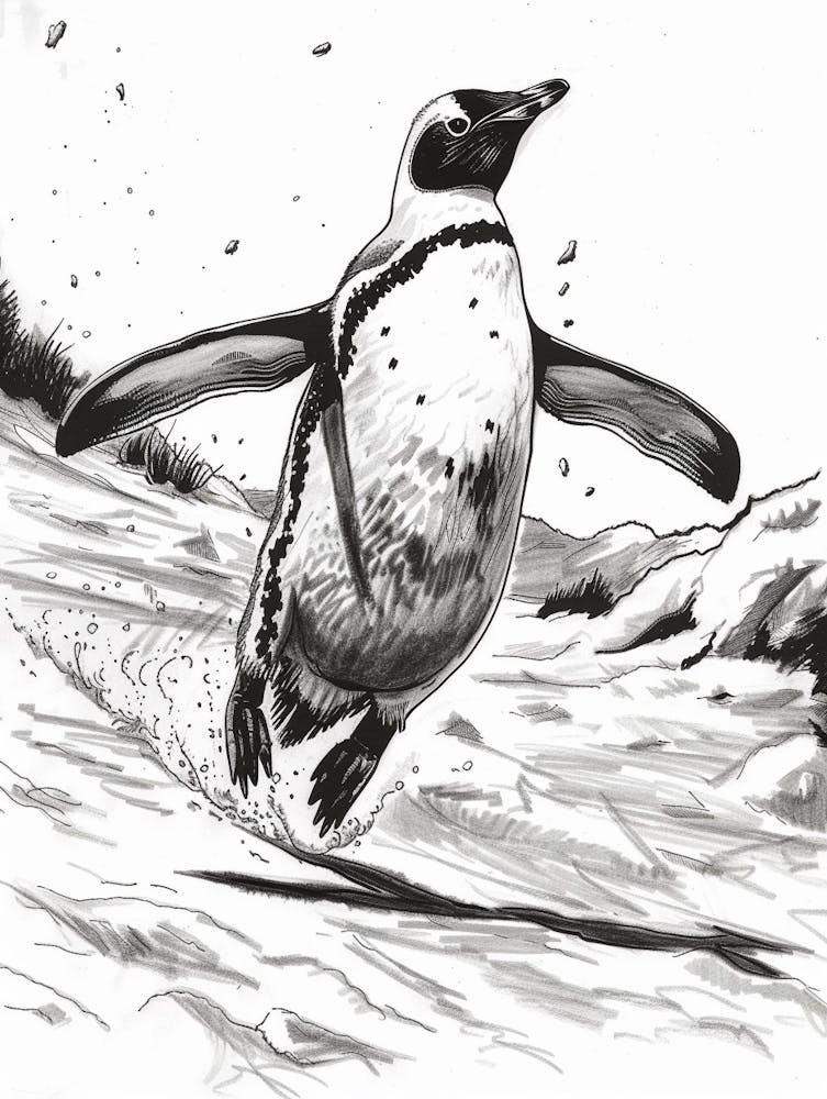 King Penguin Sliding On Ice 3