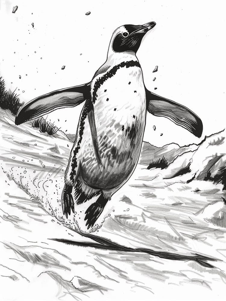 King Penguin Sliding On Ice 3